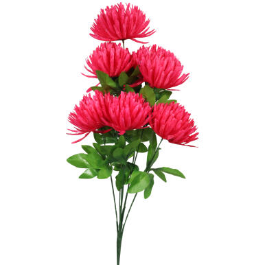 Sztuczne Chryzantemy Ciemno Różowe - Bukiet 7 Sztuk o Wysokości 70 cm