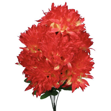 BUKIEET 7 SZTUCZNYCH CHRYZANTEM W KOLORACH ŻÓŁTO-CZERWONYCH O WYSOKOŚCI 65 CM