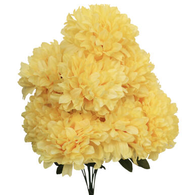 BUKIEET 9 SZTUCZNYCH CHRYZANTEM ŻÓŁTYCH 58 CM - DO DEKORACJI MIEJSCE PAMIĘCI