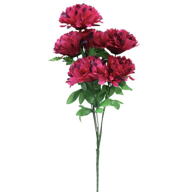 BUKIET 6 SZTUCZNYCH CHRYZANTEM BORDOWYCH 72 CM WYSOKOŚCI