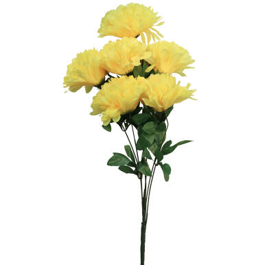 Sztuczny Bukiet 6 Żółtych Chryzantem 72 cm - Dekoracja na Wszystkich Świętych