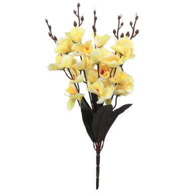 Bukiet 5 Sztucznych Storczyków Żółtych - Dekoracja o Wysokości 38 cm