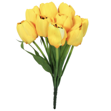 Sztuczne Tulipany Żółte, Bukiet 9 Sztuk, Wysokiej Jakości, Wysokość 38 cm