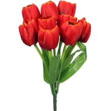 Sztuczne Tulipany Czerwone - 9szt, Wysokość 38cm, Bukiet Dekoracyjny