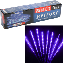 'Lampki Choinkowe Meteory Fioletowe 288 LED - Dekoracja Świetlna Wewnętrzna'