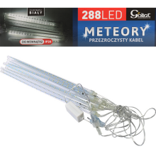Dekoracyjne Białe Lampki LED Meteory na Choinkę, Wewnątrz, 288 sztuk