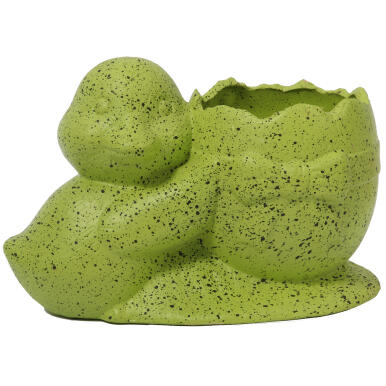 Osłonka doniczka jajko z kaczuszką Wielkanoc zielona nakrapiana
