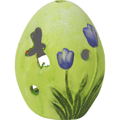 Zielony Ceramiczny Lampion w Kształcie Jajka 14cm