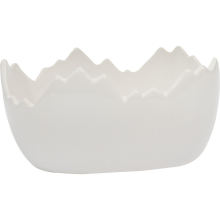 Osłonka wielkanocna ceramiczna jajko rzeżucha biała II