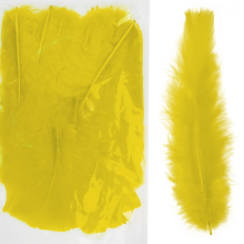 Dekoracyjne Pióra Naturalne w Kolorze Żółtym - 10 Sztuk