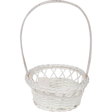 Biały Koszyk Wielkanocny do Święcenia z Tworzywa 22x12x6cm