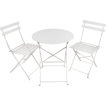 Zestaw balkonowy - stół i krzesła biały