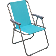 Krzesło Turystyczne Składane ze Stali Nierdzewnej i Tworzywa Sztucznego w Kolorze Niebieskim