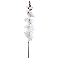 Gałązka Sztucznej Gladioli w Kolorze Białym, 70 cm
