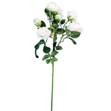 Dekoracyjna gałązka z 5 białymi różami - realistyczna kwiatowa kompozycja