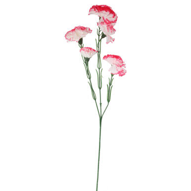 Dekoracyjna Gałązka z Pięcioma Goździkami w Odcieniach Różu i Bieli