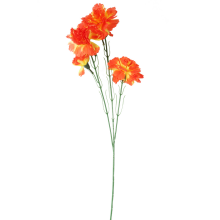 Gałązka z 5 Kwiatami Goździków w Kolorze Pomarańczowo-Żółtym - Dekoracja Wyglądająca jak Żywa