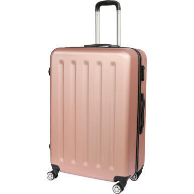 Duża Walizka Podróżna Matrix 350 z Mocnego Tworzywa ABS Plus i Czterema Obrotowymi Kółkami - Kolor Różowy