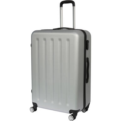 Walizka Podróżna Duża MATRIX 150 ABS PLUS z Blokadą Suwaków i Obracanymi Kółkami, Kolor Srebrny