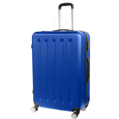 Walizka podróżna Matrix 1350, duża, niebieska, z tworzywa ABS, na 4 kółkach, z teleskopową rączką i zabezpieczeniem suwaków