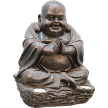 Solarna Dekoracja Ogrodowa - Budda z Podświetleniem LED, Białe Ciepłe, 29 cm, Brązowy