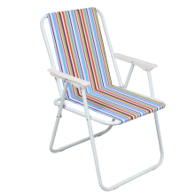 Krzesło Wypoczynkowe Turystyczne Składane z Wytrzymałej Tkaniny - Plażowe i Ogrodowe