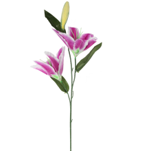 Sztuczna Lilia Fioletowa o Wysokości 75cm - Gałązka z 2 Kwiatami