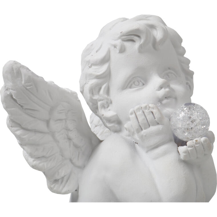 Klasyczny świetlny Anioł Stróż- Dekoracja z imitacji gipsu 12 cm