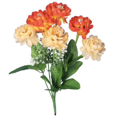 BUKIET 6 KACZEŃCY 38 CM KREMOWO POMARAŃCZOWY