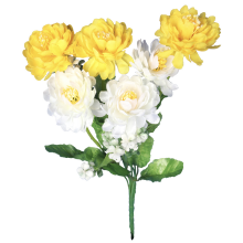 Buiket Żółto-Białych Kaczeńców 38 cm - Dekoracja Wnętrza lub Nagrobna