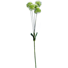 Gałązka dekoracyjna z 5 sztucznymi kwiatami czosnku, kolor zielony, 65 cm