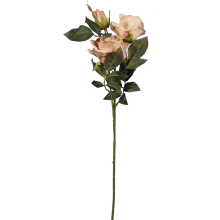 Sztuczna Gałązka z Trzema Różami o Kolorze Łososiowym, 65 cm