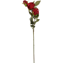 Gałązka 3 róż 65 cm kolor czerwony