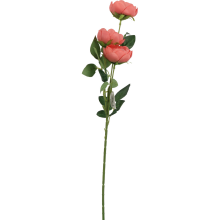Różowa gałązka z 3 mini piwoniami 65cm do dekoracji wnętrz i nagrobków