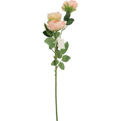 Sztuczna Gałązka z 3 Mini Piwoniami w Kolorze Łososiowym - Dekoracja Wnętrz 65 cm
