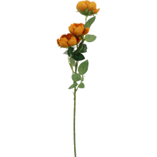Pomarańczowe Mini Piwonie na Gałązce - Sztuczne Kwiaty do Dekoracji, Wysokość 65 cm