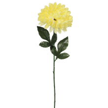 Sztuczna Chryzantema Kremowa, Pojedynczy Kwiat, Wysokość 70 cm, Główka 16 cm