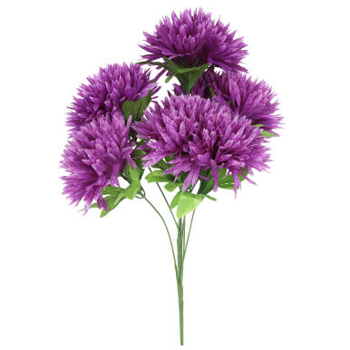 Sztuczny Bukiet Fioletowych Chryzantem Strzępiastych - Dekoracja na Wszystkich Świętych