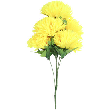 Bukiet 7 chryzantem strzępiastych w kolorze jasno ż&oacute;łtym