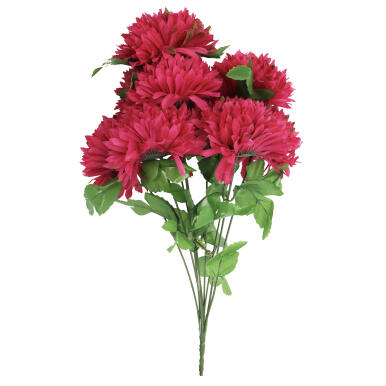 Bordowy Bukiet Sztucznych Chryzantem Strzępiastych - Dekoracja na Wszystkich Świętych