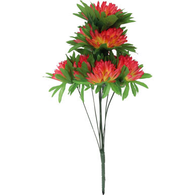 Sztuczny Bukiet Pomarańczowych Chryzantem - Imitacja Żywych Kwiat&oacute;w - Dekoracja na Wszystkich Świętych