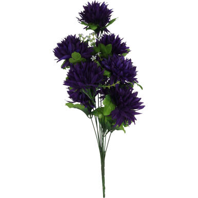 Wysokojakościowy Bukiet Sztucznych Fioletowych Chryzantem - Dekoracja na Wszystkich Świętych