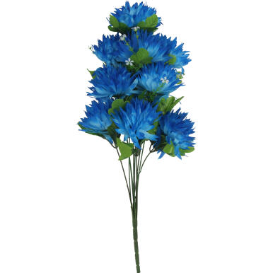 Sztuczny Bukiet 10 Niebieskich Chryzantem - Dekoracja na Wszystkich Świętych
