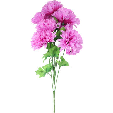 Sztuczny Bukiet 7 Dużych Chryzantem Fioletowych 80cm - Dekoracja na Wszystkich Świętych
