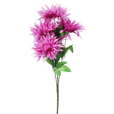 Sztuczny Bukiet 5 Fioletowych Chryzantem o Wysokości 58 cm