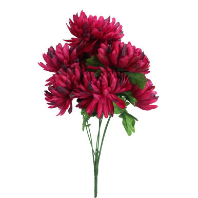 Sztuczne Chryzantemy w Bukiecie Bordowy 60cm - Dekoracja na Święto Zmarłych