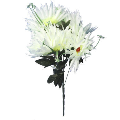 BUKIET 7 SZTUCZNYCH BIAŁYCH ASTÓW - DEKORACJA WYSOKA JAKOŚĆ 54CM