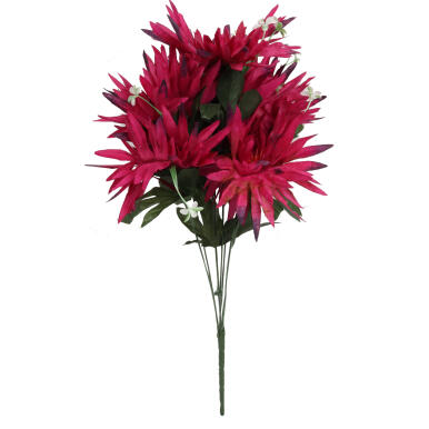 BUKIEET 7 BORDOWYCH ASTERÓW Z BIAŁYMI DODATKAMI - KWIATY SZTUCZNE WYSOKIEJ JAKOŚCI