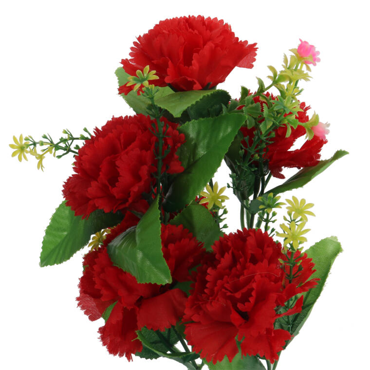 Sztuczny Bukiet Czerwonych Goździków - 6 Sztuk, Wysokość 40cm