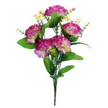 BUKIEt 6 SZTUCZNYCH GOŹDZIKÓW W KOLORZE FIOLETOWYM - WYSOKOJAKOŚCIOWA DEKORACJA 40CM